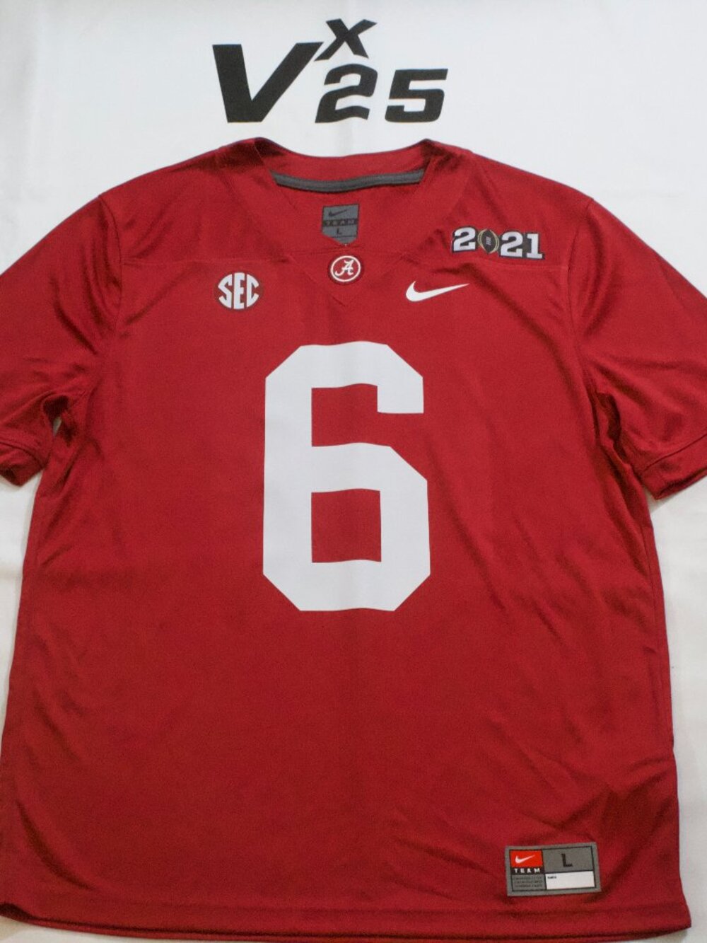 NEW Men's Alabama DeVonta Smith CFP National Championship Red Jersey Size Large